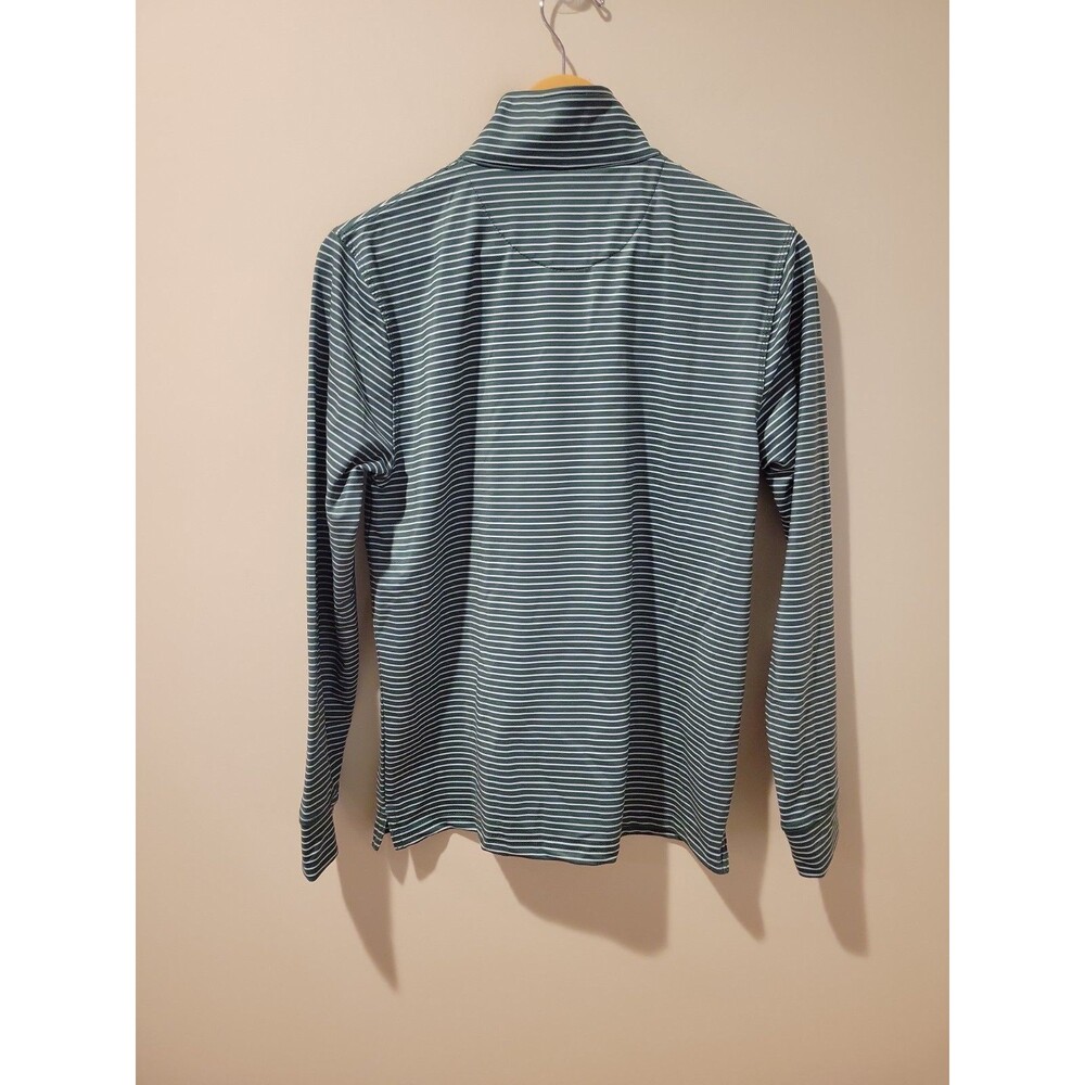 NEW Chalktalk Sports Mens S Green Stripe 1/4 Zip Pullover New Caanan Winter Club - Picture 5 of 6